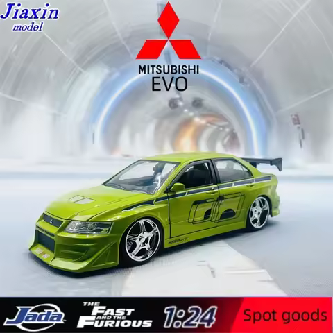 JADA 1/24 Fast and Furious Movie Cars Brian's Mitsubishi Lancer Evolution 7 Simulation Metal Diecast