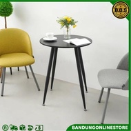 Meja Cafe Modern Bulat Diameter 60 Cm Hitam Informa Meja Makan Restoran Hertford Dining Table Round 