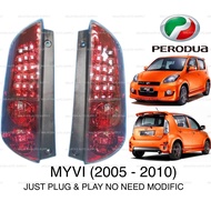 PERODUA MYVI ( 2005 - 2010 ) - TAIL LAMP ASSEMBLY SET (RED BASE/SMOKE LENS) 2006 2007 2008 2009
