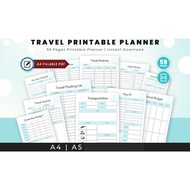 *(SW)* PRINTABLE PLANNER [PDF] Travel Template, Travel Tracker, Digital Travel Planner, Vacation Dig