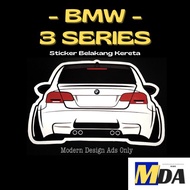 (BMW - 3 SERIES) Sticker of Car Backside, Sticker Belakang BMW 3 Series ,Custom No. Plat, Color.-- [