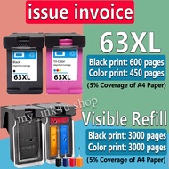 Compatible HP 63XL ink HP 63 Black HP63XL ink  Cartridge refillable for hp 1110，1112，2130，2132，3630，