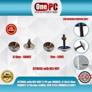 ONE PC JETNOSE with HEX NUT (1-PC per ORDER), 3/16x3/4inc (SHORT) 3/16x1inc (LONG)