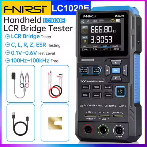 FNIRSI LC1020E High Precision Digital Bridge LCR ESR Tester Resistance Capacitance Inductance Electr
