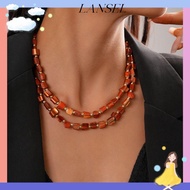 LA Beaded Necklace, Exaggerate Double-layer Colorful Necklace, Fashion Elegant Irregular Jewelry Acc