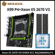 MOUGOL X99 Motherboard With Intel Xeon E5 2670 V3 CPU Set & Dual-Channel DDR4 8Gx2 2666Mhz ECC RAM M