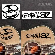 2 PCS Acoustic Electric Bass Cutting Gorillaz Premium Vinyl Waterproof Guitar Stickers