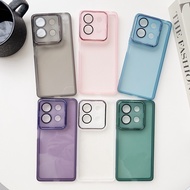 Casing OPPO A3X 5G India New Candy Color Transparent Lens Protection Shockproof Soft Silicone Phone 