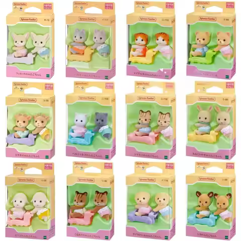 2025 Sylvanian Families Blind Keychain Aceessories Figures Original Cookie Bear Bunny Deer Twins Out