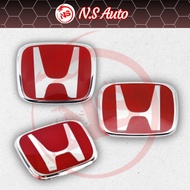 Honda Type-R Car Emblem Red Honda Front Rear Steering Logo Emblem Civic FD FB FC FE City Hatchback A
