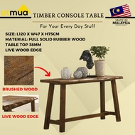 Atmua Timber Console Table Live Wood Edge Solid Wood Console Table