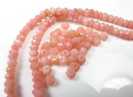 【天然寶石DIY串珠材料】夢幻超美粉紅色蛋白石算盤小刻面寶石珠-小包裝(10顆裝)