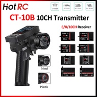 HOTRC CT-10B 10CH Transmitter 2.4Ghz Radio Color Screen With 6/8/10CH F-06A F-08AT F-01A F-10AT Gyro