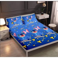 3in1 Cartoons Stitch Home Single Double Queen Bed Sheet Children's Bedroom Bedsheet