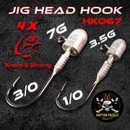 SP Hook Jighead x4 Strong SP Soft Plastics Mata Kail 3.5g 7g Sharp Strong Kolam Air Tawar Freshwater