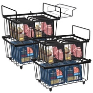 Reinforced Freezer Storage Bins Stackable with Handles for 5/7 Cu Ft Freezers [myhomever.my]