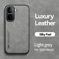 Da sang trọng cho Vivo iqoo Neo 10 trường hợp siêu mỏng nam châm gắn ô tô bảo vệ bìa cho iqoo neo10 