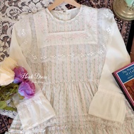 Himeka Vintage - Heidi Raya Dress (special pattern) - Emboridery Dress - Vintage Dress - Cottagecore