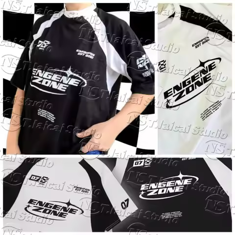 Men's Y2K Summer T-shirt Short Sleeves Super Kids Trend MOTO 2025 New Tops Enhypen Style Hot Sale fo