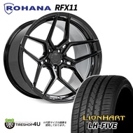 【最大P47倍】 新品 タイヤホイール 4本セット 19インチ F:8.5J+35 R:9.5J+40 ROHANA RFX11 19X8.5J X9.5J 5/114.3 グロスブラック LIONH