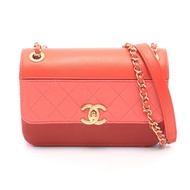 【二手】香奈兒 CHANEL 絎縫小號RED/粉紅色皮革單肩包 絎縫小號鏈條單肩包 女士二手 A