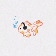 [Tattoo Stickers] Listening to Songs Little Fish Small Fresh Painted Crayon Style High-value Wrist I
