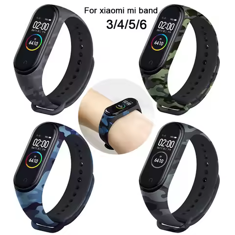 Camouflage Mi band 4 3 5 Strap Silicone Wristband For Xiaomi band 6 Mi Band 5 Smart Bracelet Wrist S