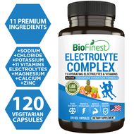 Biofinest Electrolyte Complex Supplement - 11 Hydrating Electrolytes Vitamin B D Minerals Calcium Ma