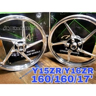 Sport Rim Aji Racing Yamaha Y15ZR Y16 160/160/17' Original Matt Black Motor Accessories Y15 Ysuku Y16ZR Chrome Fix Hub