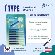 EVIN I Shaped Interdental Brush - 0.6mm, Orthodontic Use or Clean in between Teeth