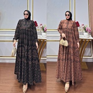 Gamis 939 motif Bunga mewah bahan katun linen / gamis / katun linen /gamis kancing
