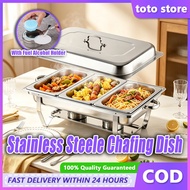 Stainless Steel Catering Chafing‑Dish Buffet Set Serving Tray Party Chafer Catering Food Foldable Bu