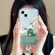 Photo frame airbag case for iphone 14promax 11 13 12 7Plus X XS Max clouds dinosaur cover