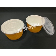 Double Wall 850ml Disposable Paper Bowl (TBH)(50pcs±) - Brown Paper Bowl  with Lid / Mangkuk Kertas 