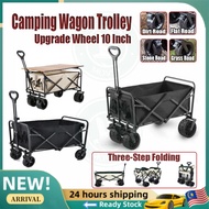 Malaysia Spot Foldable Camping Trolley Outdoor Wagon Tool Big Tire with Brake Size Foldable Cart Lar