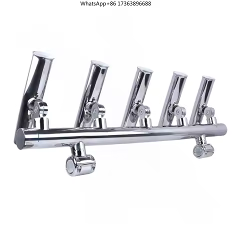 5 Tubes 304 Stainless Steel Fishing Rod Holders Angle Adjustable Console Boat T-Top Rocket Launcher 