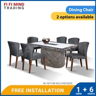 Tomine Marble Dining Set/ Marble Dining Table/ Meja Makan 6 Kerusi/ Meja Makan Marble/ Meja Makan Set