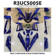 Cover Set Rapido KRISS 110 MR3 Drum (5) Blue Black Sticker Tampal Accessories Motor Kriss110 MR3 Kri