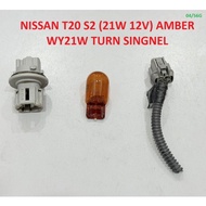 NISSAN T20 S2 (21W 12V) AMBER WY21W TURN SINGNEL LIGHT TAIL LAMP BULB & SOCKET