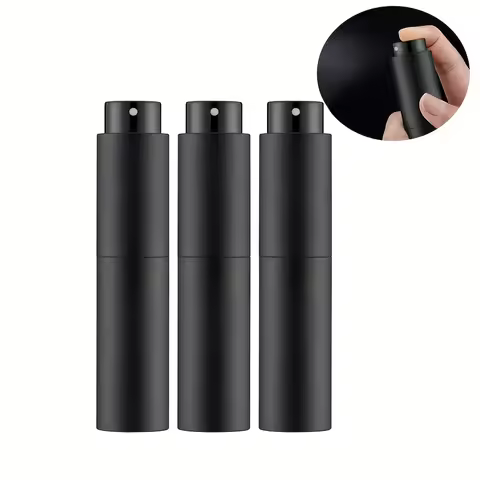 3pcs 0.34oz refillable perfume atomizer travel - black blank cologne perfume spray bottle with pump,