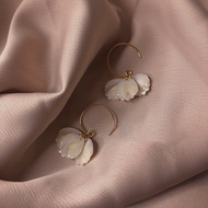 American 14K gold covered big fish and Begonia natural magic color horseshoe snail shell earrings ge