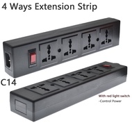 4 Ways PDU Power Strip Universal socket extension Strip with overload protector 4 port Socket Outlet