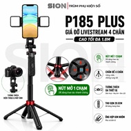 P185 Plus Livestream Camera Phone Holder 4 Legs 1.8M High with 2 LED Lights, Tripod for Video Record