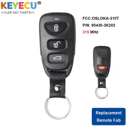 KEYECU Remote Car Fob for Hyundai Elantra Sonata 2006 2007 2008 2009 2010 - 313.8MHz - P/N : 95430-3