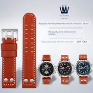 watch strap leather watch strap Sesuai untuk Hamilton Hamilton Carch Aviation Series H77616533 Tali 