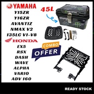 GS 45L Monster Top Box+GS Butterfly Adjustable Rack Lipat NMax LC135 RSX ADV Dash Motor Accessories