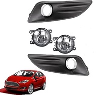 1 Pair of Fog Lights Left and Right with Clear and Black Replacement for Fiesta 2013-2018 4F9Z15200A