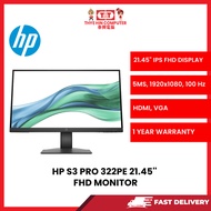 HP S3 PRO 322PE 21.45'' FHD 100HZ  MONITOR