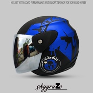 Half Face Evo Inovation SNI Motorcycle Helmet Like GM original Helmet Spartan Motif Silver Glass Rai