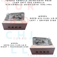 DEPO-212-1142-LD-E TOYOTA COROLLA AE100/AE101 HEAD LAMP UNIT ECE COROLLA H/B/COROLLA AE100/AE101 19